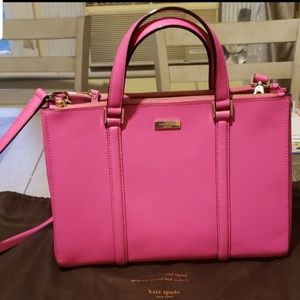 Kate Spade pink hang bag with strap-outlet bought